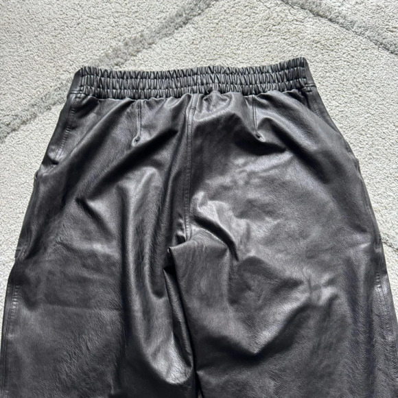 SPANX Faux Leather Jogger black brown high rise pull on large - Picture 11 of 13